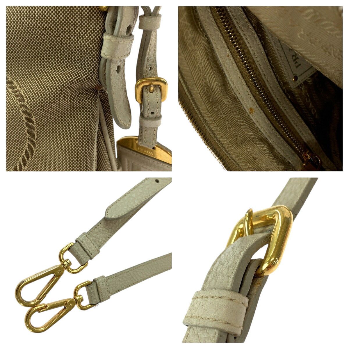Prada Prada Prada Canvas Logo Jacquard Shoulder Bag Canvas Crossbody Bag Size ONE SIZE - 5 Thumbnail