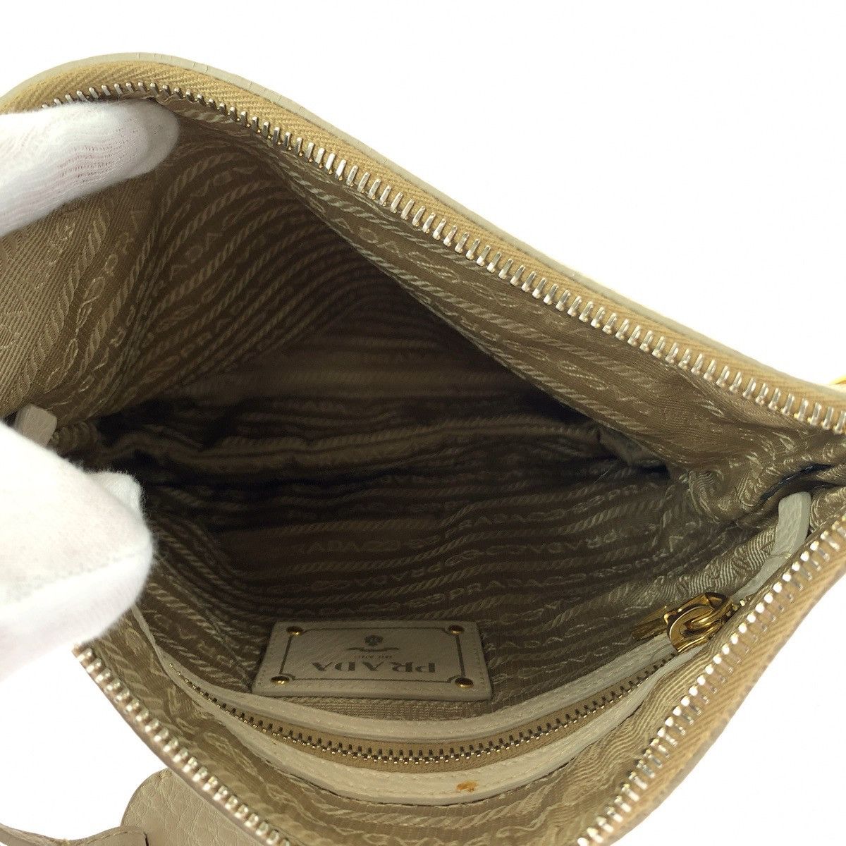 Prada Prada Prada Canvas Logo Jacquard Shoulder Bag Canvas Crossbody Bag Size ONE SIZE - 9 Thumbnail