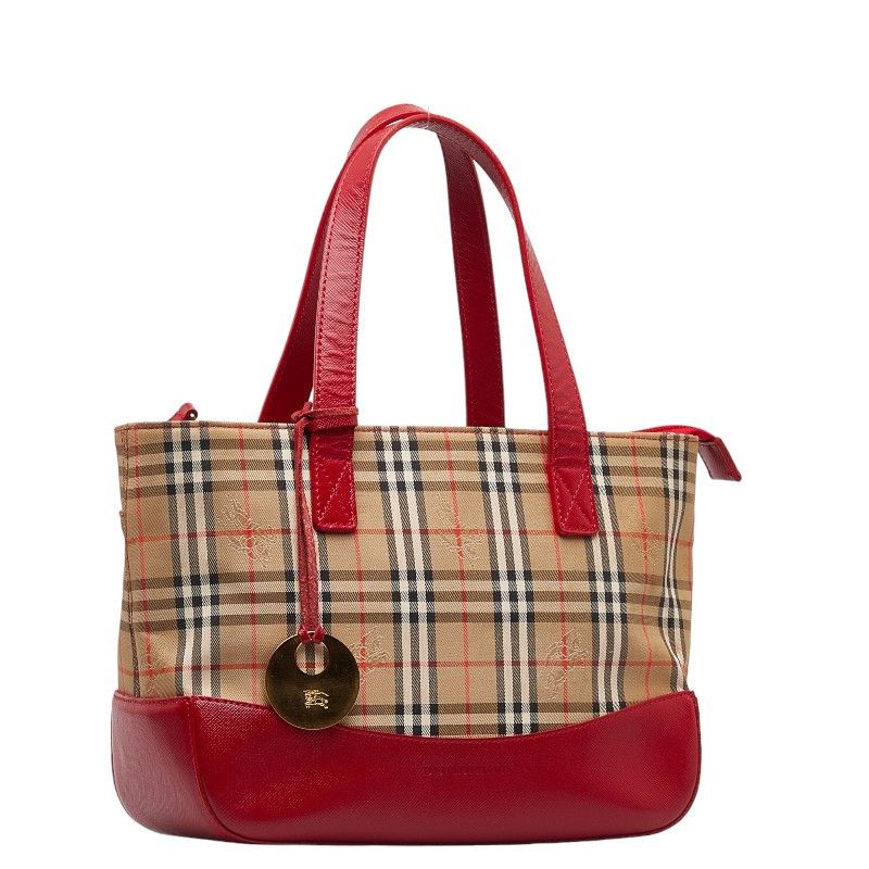 Burberry Burberry Burberry Nova Check Shadow Horse Canvas Leather Tote Bag Canvas Tote Bag in Great Condition Size ONE SIZE - 2 Thumbnail