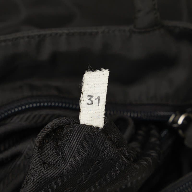 Prada Prada Nylon Triangle Logo Plate Handbag Black Canvas Handbag in Very Good Condition