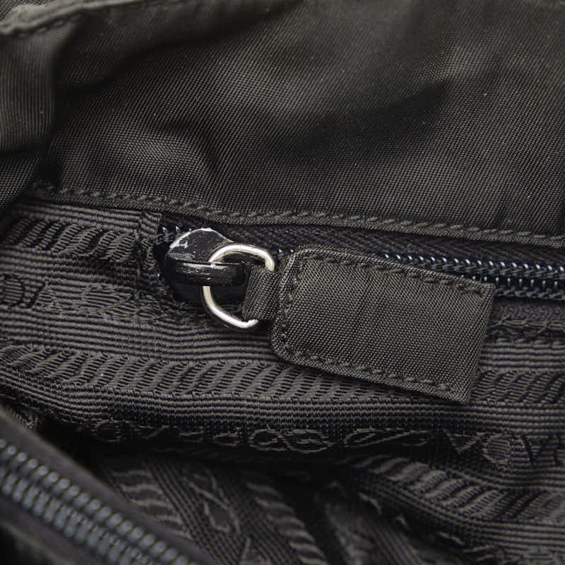 Prada Prada Nylon Triangle Logo Plate Handbag Black Canvas Handbag in Very Good Condition