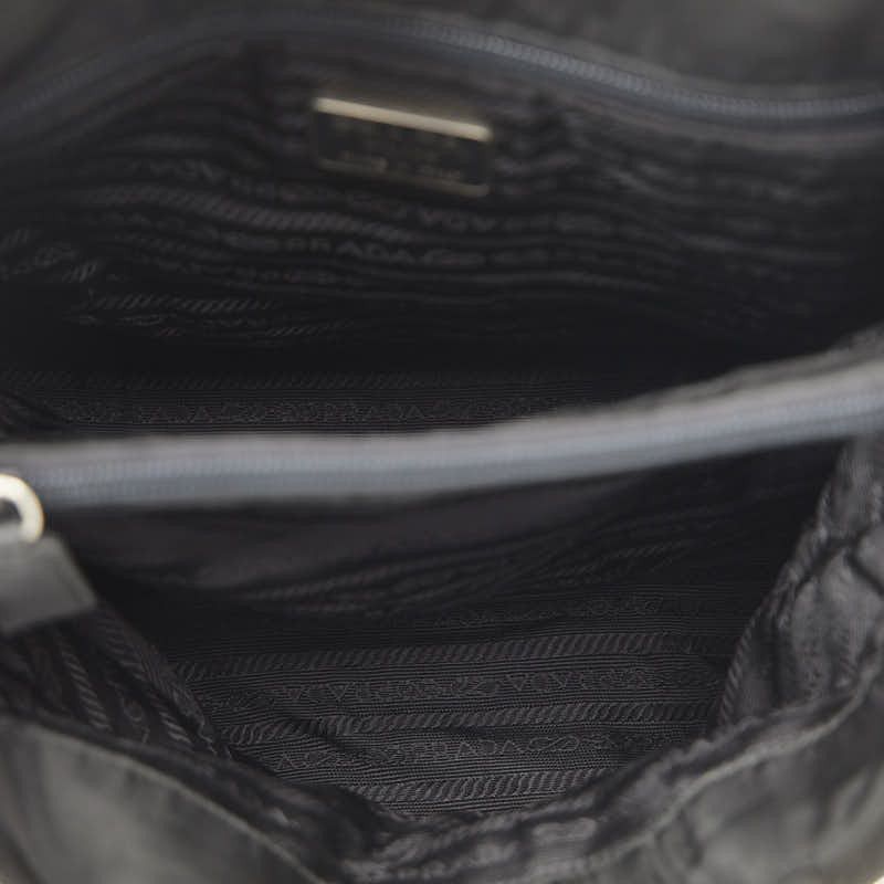 Prada Prada Nylon Triangle Logo Plate Handbag Black Canvas Handbag in Very Good Condition