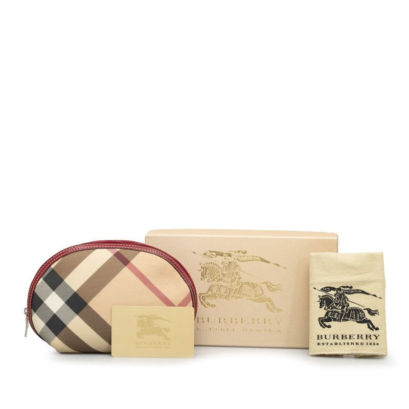 Burberry Burberry Burberry Nova Check PVC Cosmetic Pouch Canvas Vanity Bag in Very Good Condition Size ONE SIZE - 10 Thumbnail