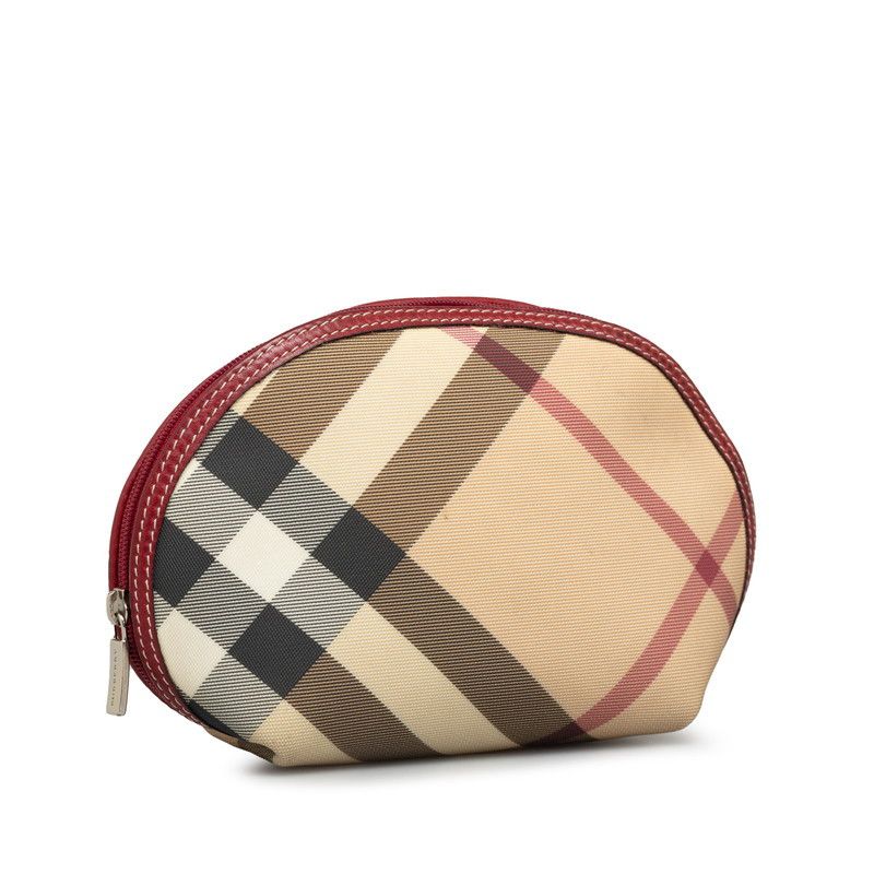 Burberry Burberry Burberry Nova Check PVC Cosmetic Pouch Canvas Vanity Bag in Very Good Condition Size ONE SIZE - 2 Thumbnail