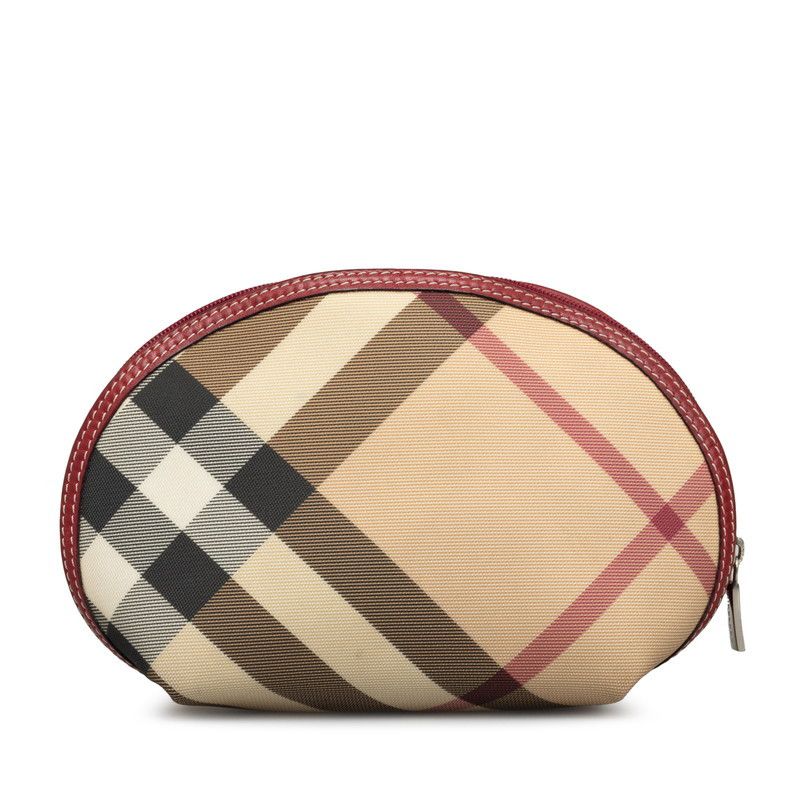 Burberry Burberry Burberry Nova Check PVC Cosmetic Pouch Canvas Vanity Bag in Very Good Condition Size ONE SIZE - 3 Thumbnail