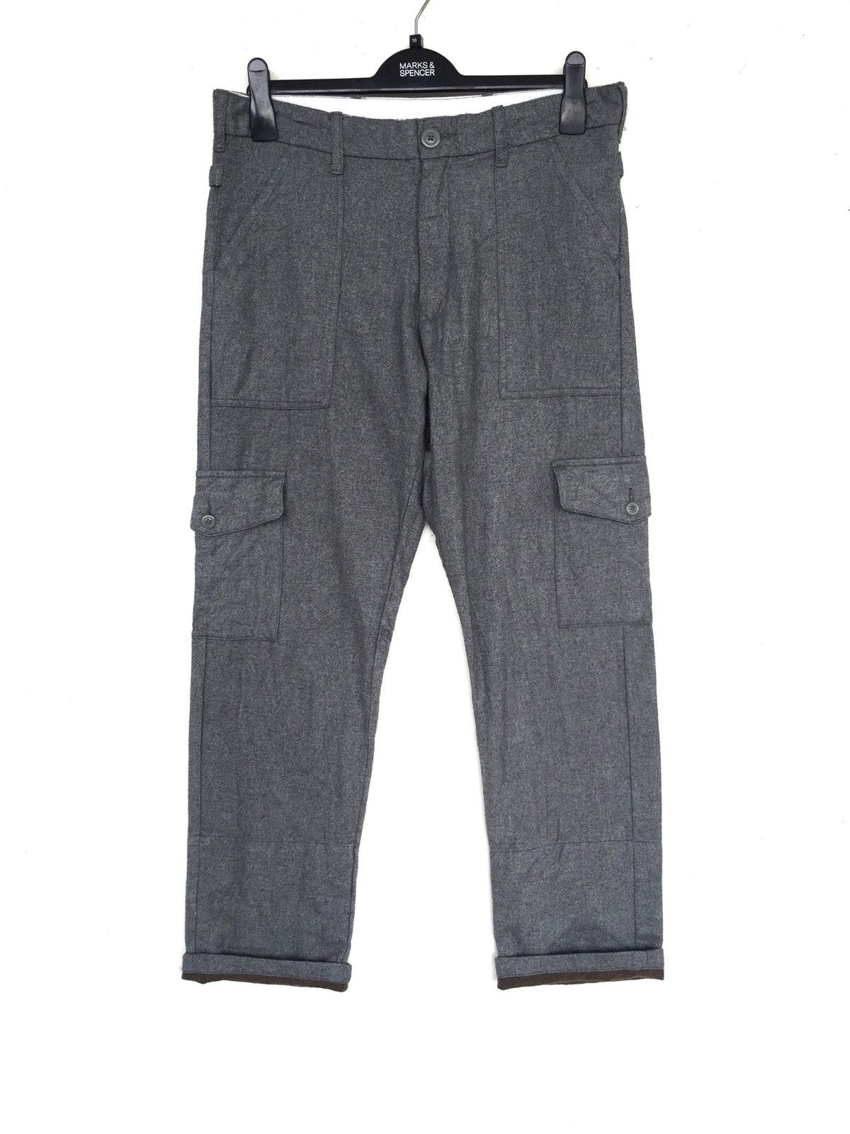 JUN MEN Junmen Japan Grey Six Pockets Slim Fit Cargo Pants Size US 34 / EU 50 - 2 Thumbnail