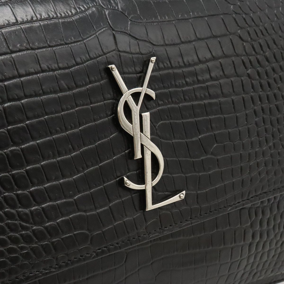 Yves Saint Laurent Yves Saint Laurent Saint Laurent Sunset Large Shoulder Bag Black Leather Shoulder Bag 498779 in Very Good Condition Size ONE SIZE - 9 Thumbnail