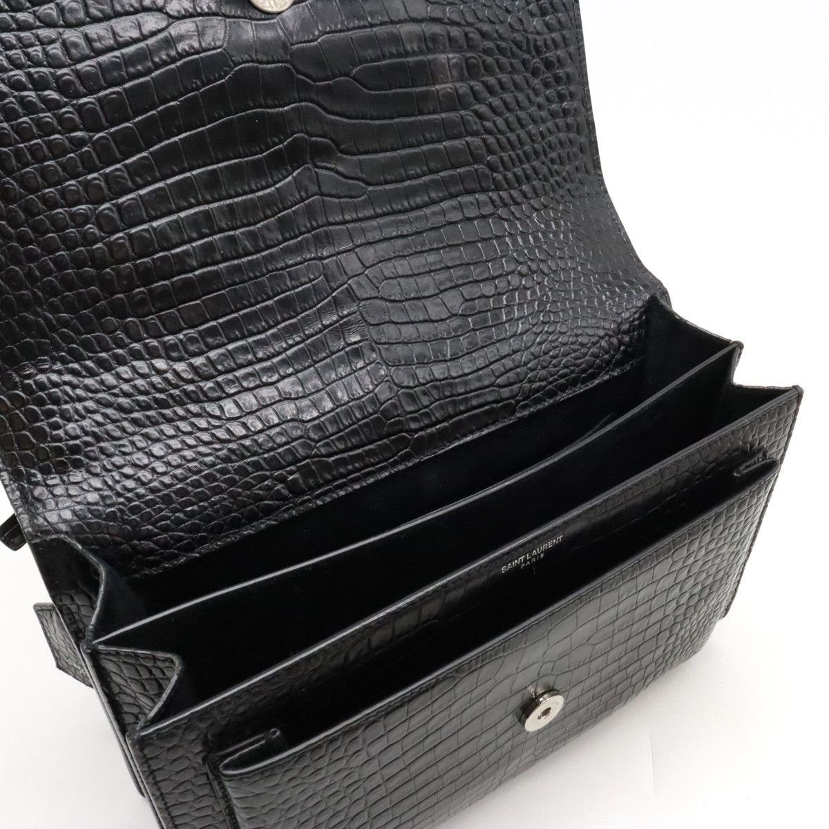 Yves Saint Laurent Yves Saint Laurent Saint Laurent Sunset Large Shoulder Bag Black Leather Shoulder Bag 498779 in Very Good Condition Size ONE SIZE - 5 Thumbnail