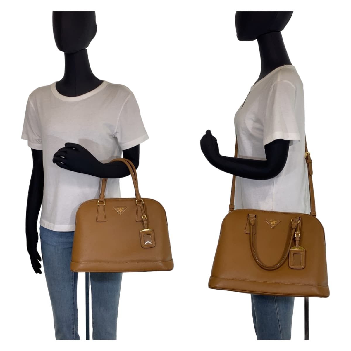 Prada Prada Saffiano Leather Promenade 2WAY Bag Leather Crossbody Bag