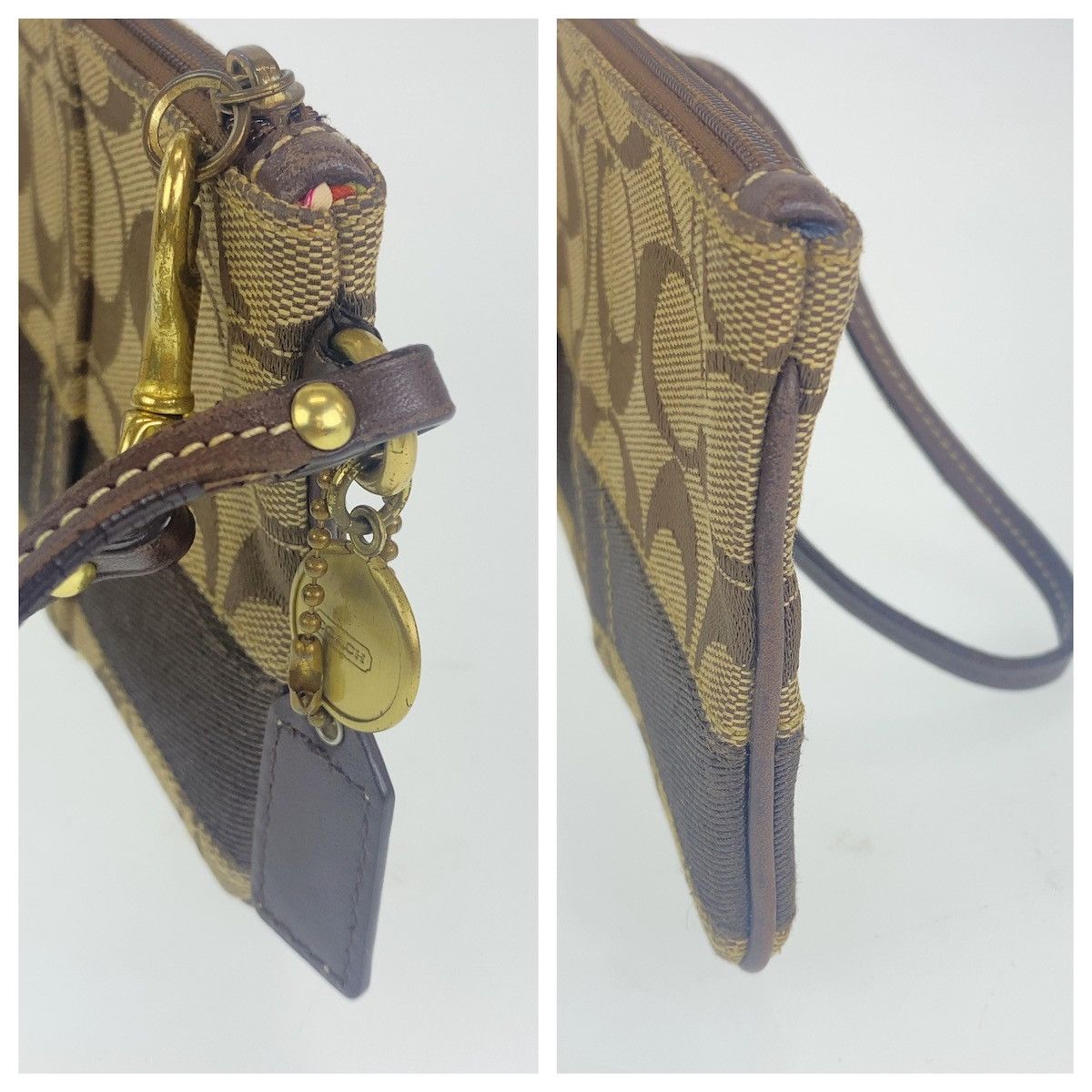 Coach Coach Coach Canvas Signature Accessory Pouch Canvas Vanity Bag 400297 in Very Good Condition Size ONE SIZE - 4 Thumbnail