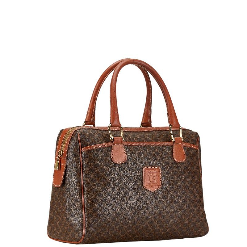 Celine Celine Celine Macadam Mini Boston Bag Brown PVC Leather Canvas Handbag in Very Good Condition Size ONE SIZE - 2 Thumbnail