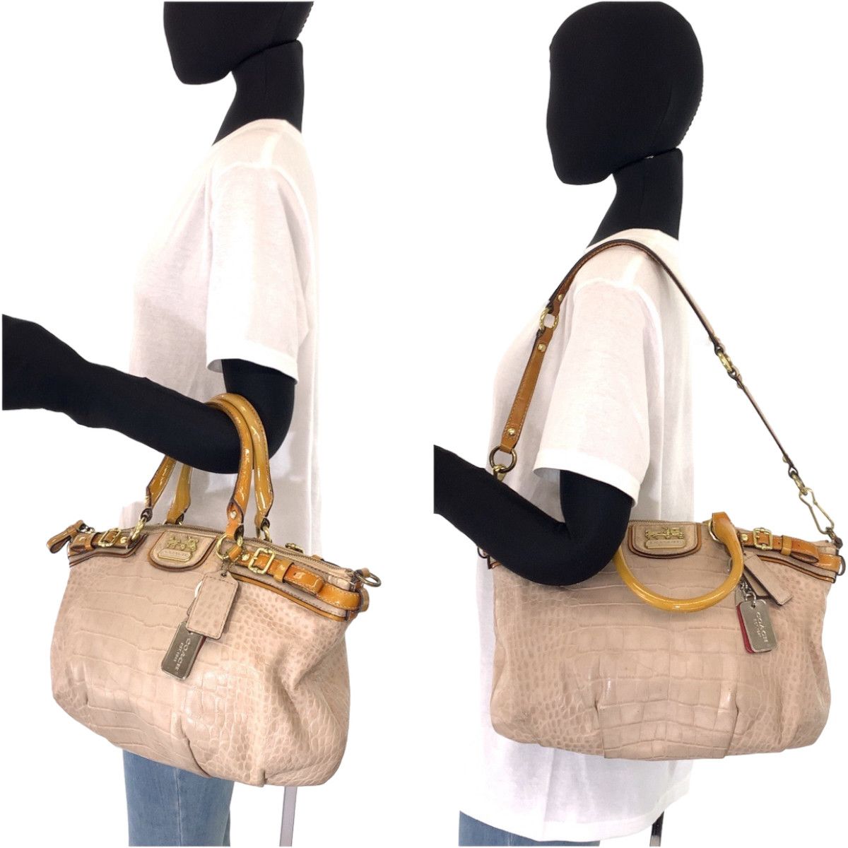 Coach Coach Coach Madison Embossed Croc Leather 2way Bag Leather Handbag 18602 in Very Good Condition Size ONE SIZE - 8 Thumbnail