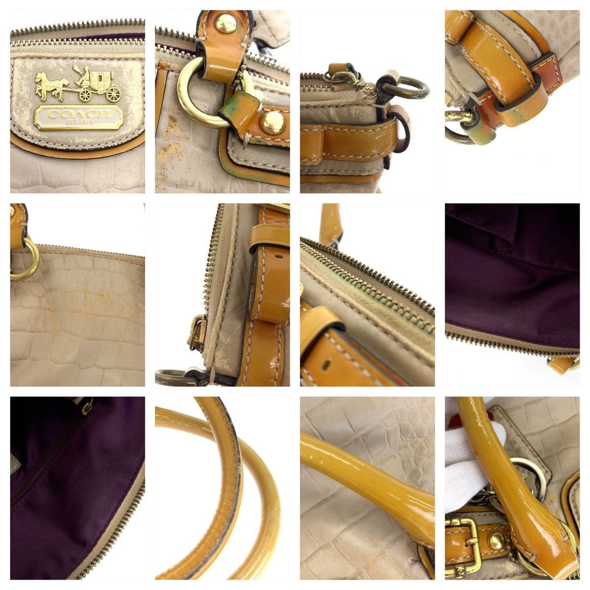 Coach Coach Coach Madison Embossed Croc Leather 2way Bag Leather Handbag 18602 in Very Good Condition Size ONE SIZE - 6 Thumbnail