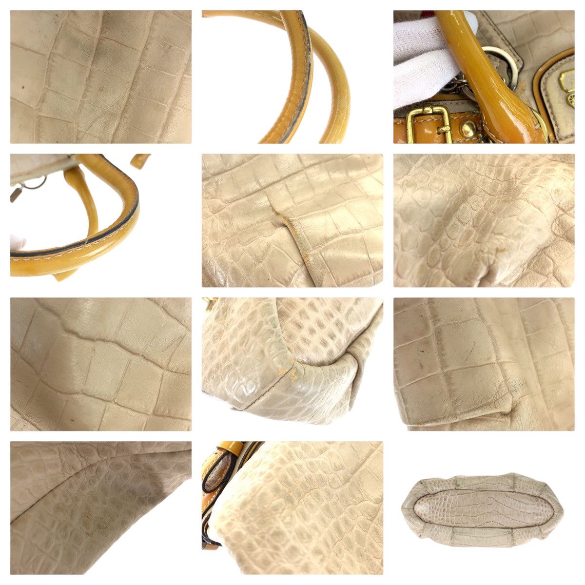 Coach Coach Coach Madison Embossed Croc Leather 2way Bag Leather Handbag 18602 in Very Good Condition Size ONE SIZE - 7 Thumbnail