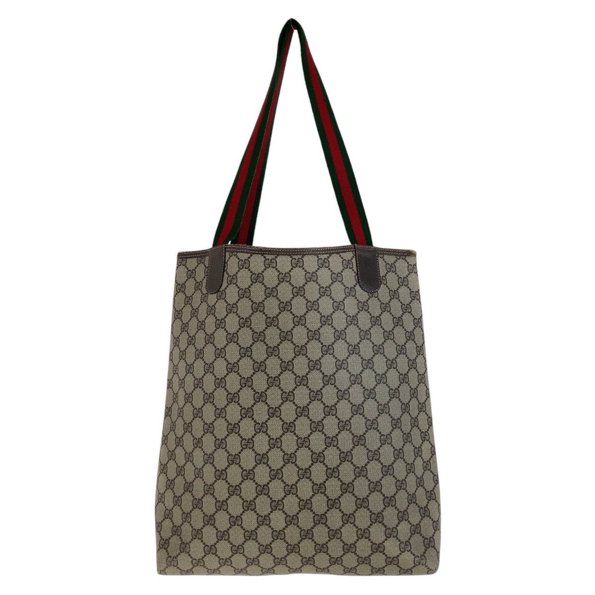 Gucci Gucci Gucci GG Supreme Canvas Leather Tote Shoulder Bag Canvas Tote Bag 39 02 003 in Very Good Condition Size ONE SIZE - 2 Thumbnail