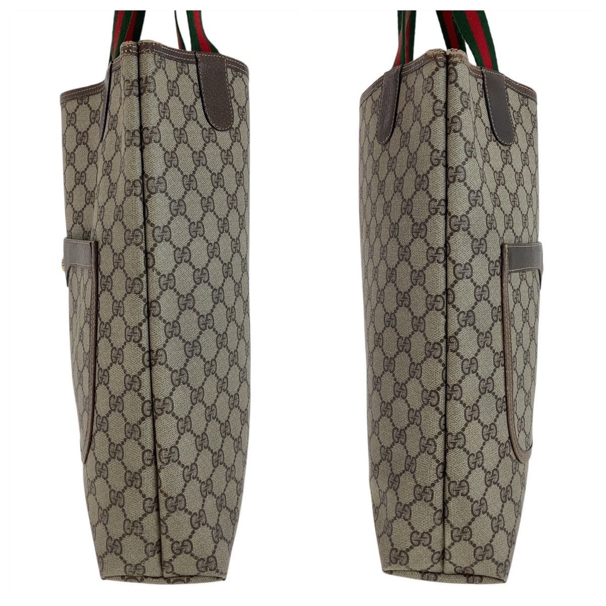 Gucci Gucci Gucci GG Supreme Canvas Leather Tote Shoulder Bag Canvas Tote Bag 39 02 003 in Very Good Condition Size ONE SIZE - 5 Thumbnail