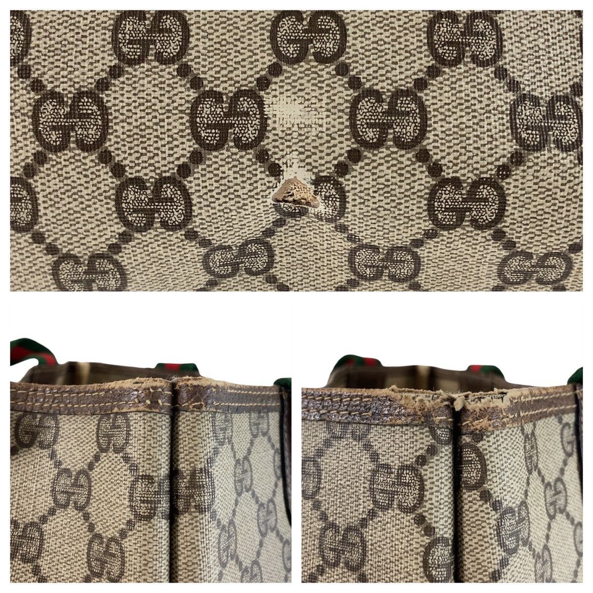 Gucci Gucci Gucci GG Supreme Canvas Leather Tote Shoulder Bag Canvas Tote Bag 39 02 003 in Very Good Condition Size ONE SIZE - 7 Thumbnail