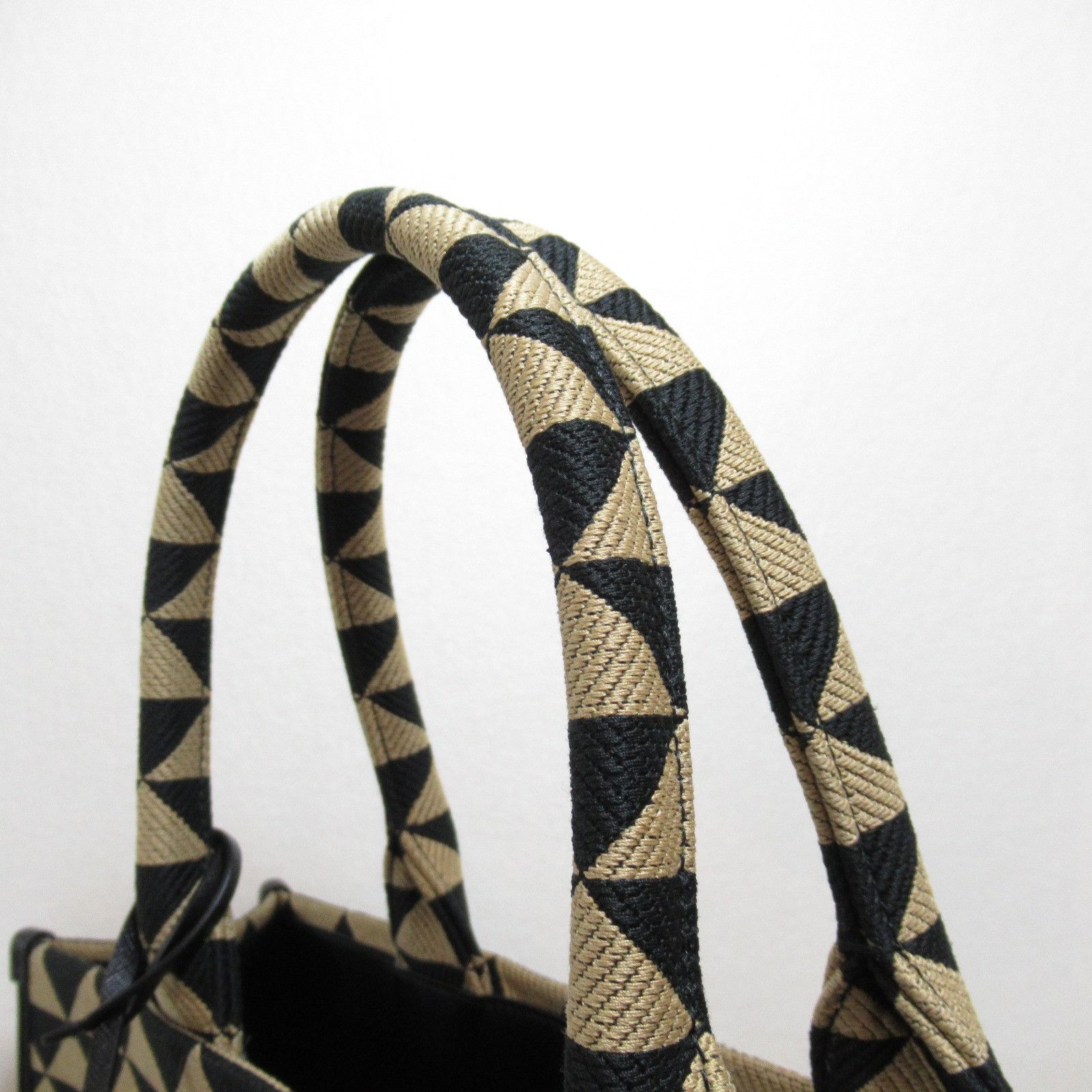 Prada Prada Triangolo Symbole Embroidered Small Tote Canvas Tote Bag in Great Condition Size ONE SIZE - 7 Thumbnail
