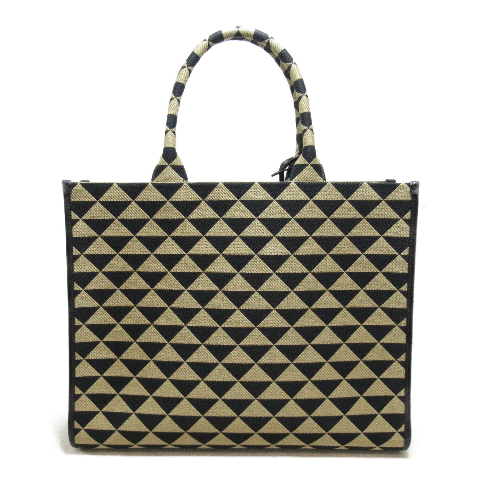 Prada Prada Triangolo Symbole Embroidered Small Tote Canvas Tote Bag in Great Condition Size ONE SIZE - 2 Thumbnail