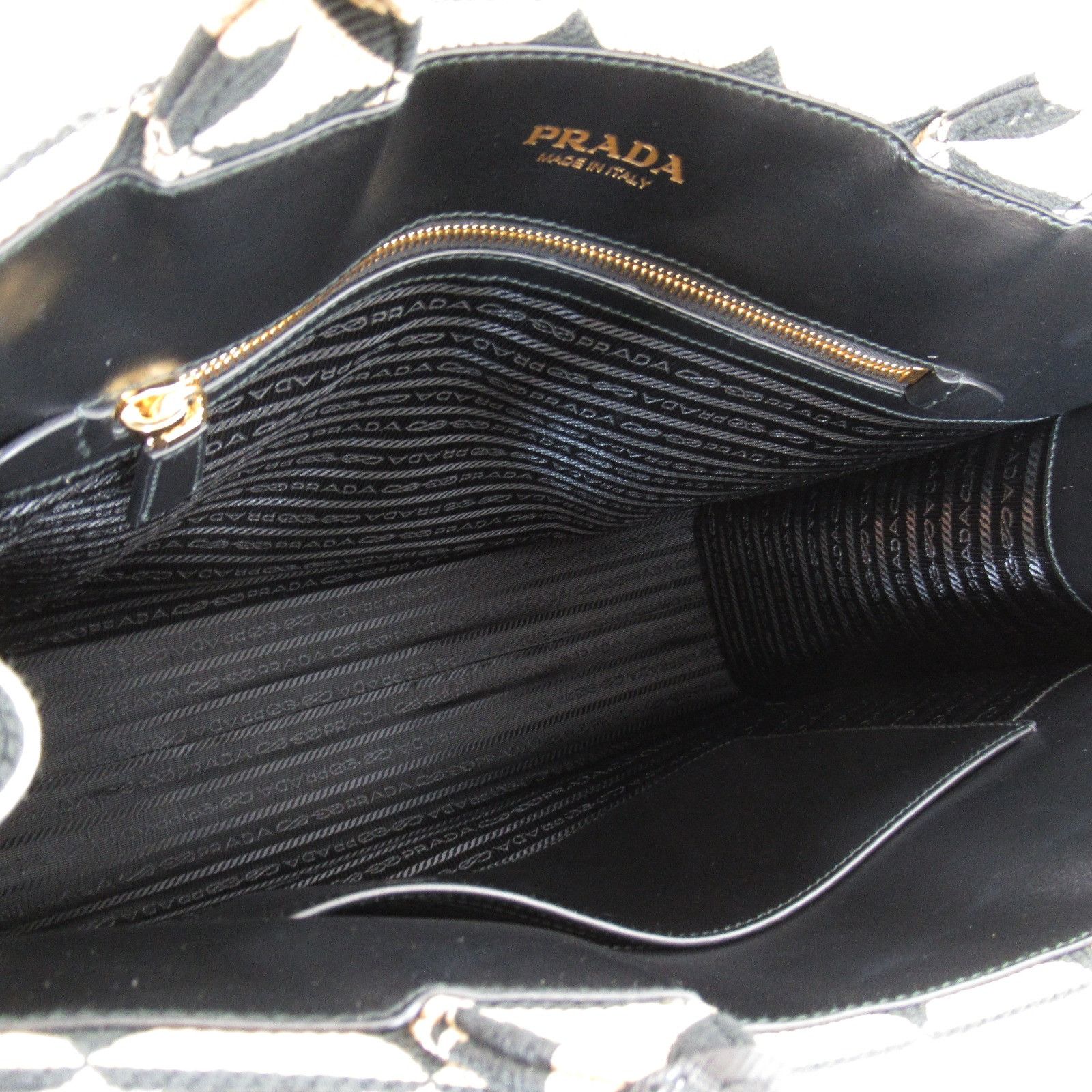 Prada Prada Triangolo Symbole Embroidered Small Tote Canvas Tote Bag in Great Condition Size ONE SIZE - 5 Thumbnail