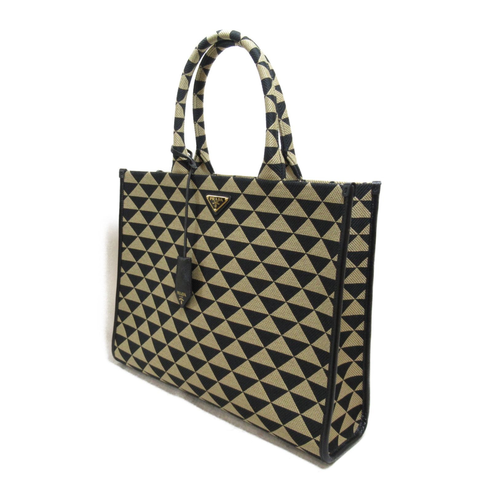 Prada Prada Triangolo Symbole Embroidered Small Tote Canvas Tote Bag in Great Condition Size ONE SIZE - 3 Thumbnail