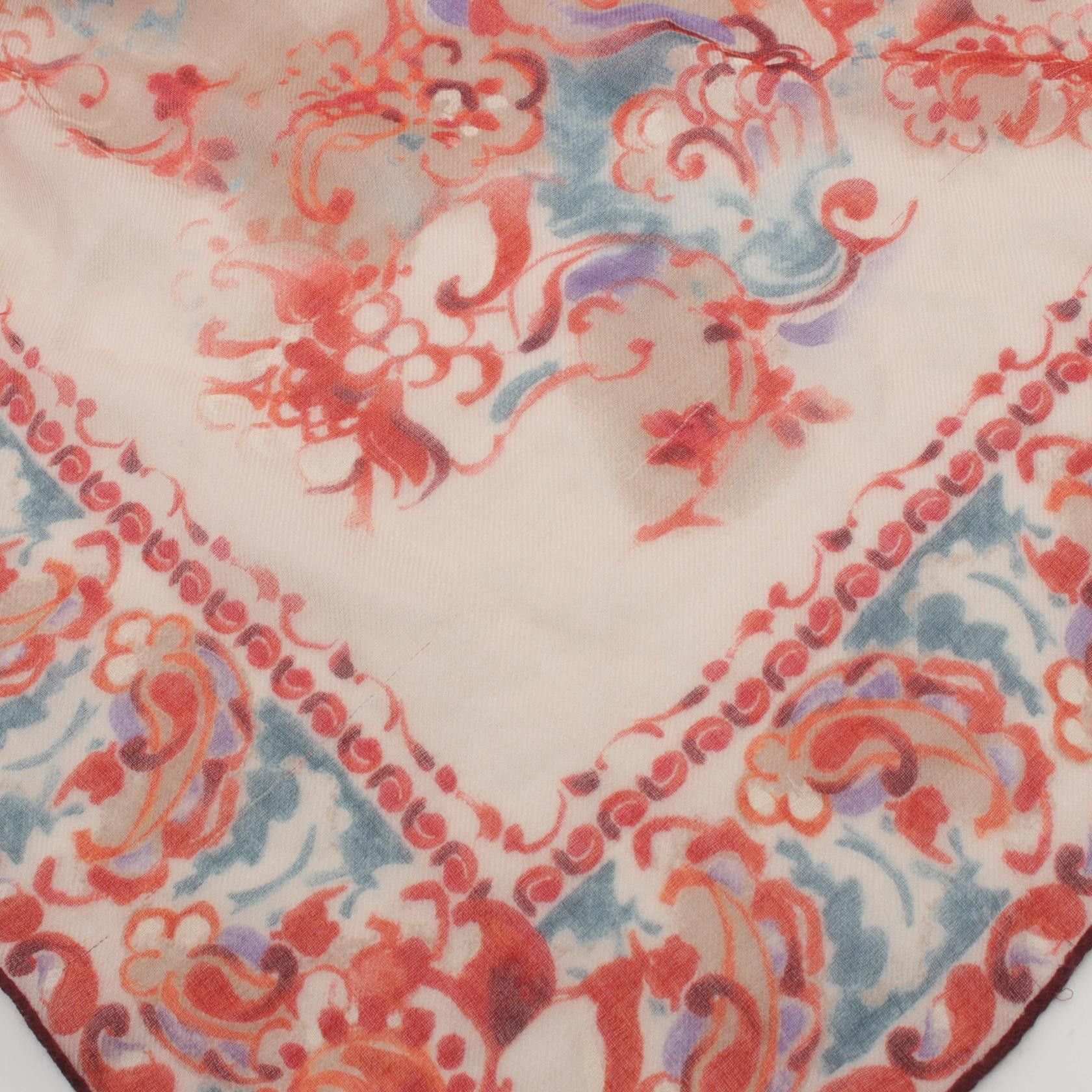 Loro Piana Loro Piana Floral Silk Shawl Canvas Shawl in Good Condition Size ONE SIZE - 7 Thumbnail