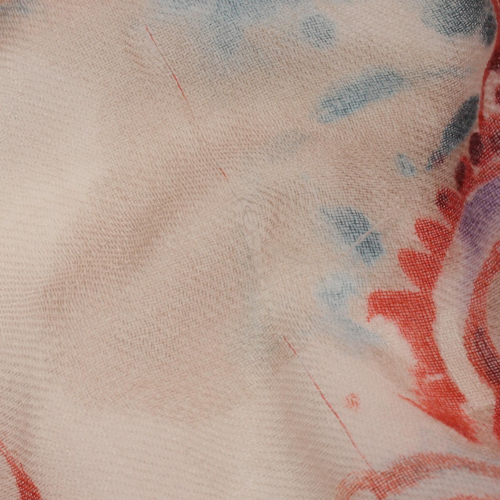 Loro Piana Loro Piana Floral Silk Shawl Canvas Shawl in Good Condition Size ONE SIZE - 4 Thumbnail