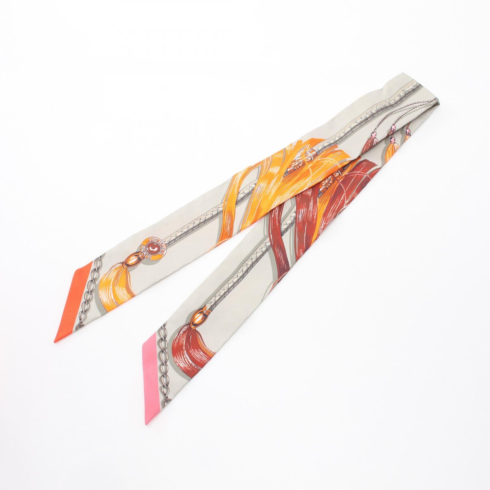Hermes Hermes Cavalcades Twilly Silk Scarf Canvas Scarf in Excellent Condition Size ONE SIZE - 4 Thumbnail