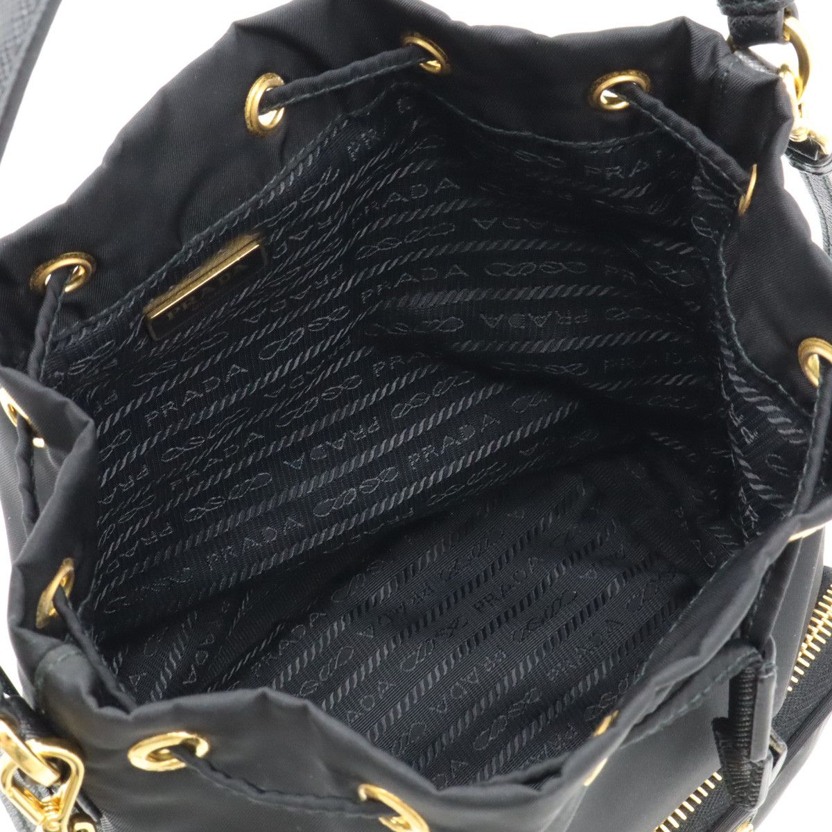Prada Prada Prada Nylon Leather 2WAY Bucket Handbag 1BH038 Canvas Handbag 1BH038 in Great Condition Size ONE SIZE - 5 Thumbnail