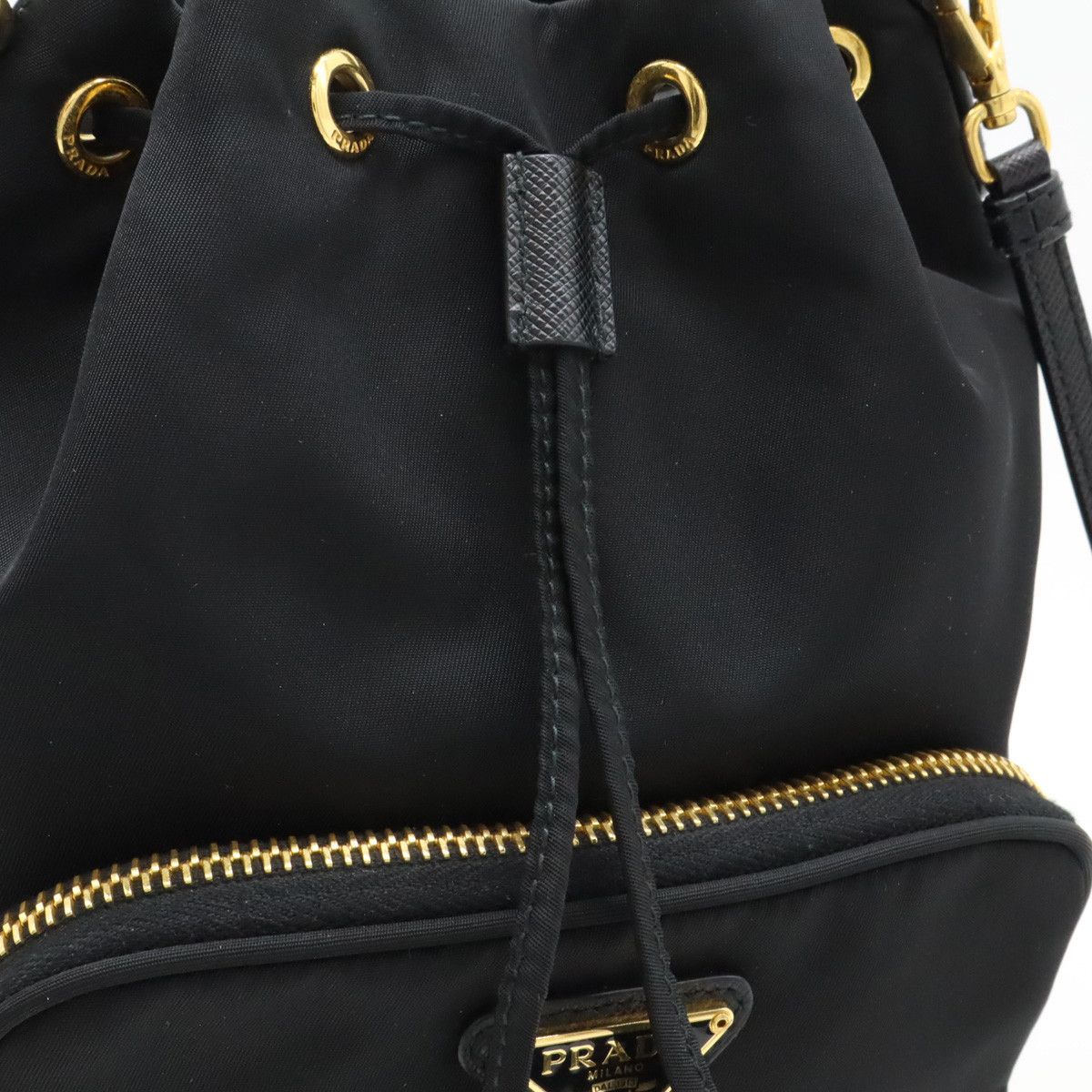 Prada Prada Prada Nylon Leather 2WAY Bucket Handbag 1BH038 Canvas Handbag 1BH038 in Great Condition Size ONE SIZE - 8 Thumbnail