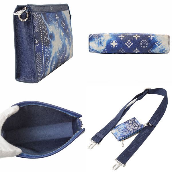 Louis Vuitton Louis Vuitton Louis Vuitton Gaston Wearable Wallet Blue Canvas Shoulder Bag M81431 in Great Condition Size ONE SIZE - 2 Thumbnail
