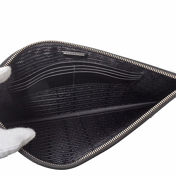 Prada Prada Prada Saffiano Banana Print Clutch Bag Leather Clutch Bag 72517 in Great Condition Size ONE SIZE - 4 Thumbnail