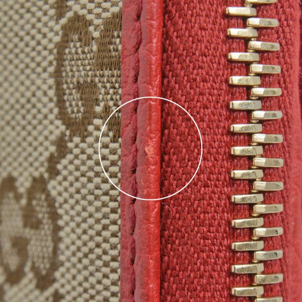 Gucci Gucci Gucci Compact Wallet GG Canvas Brown Red Canvas Short Wallet 346056 in Great Condition Size ONE SIZE - 8 Thumbnail