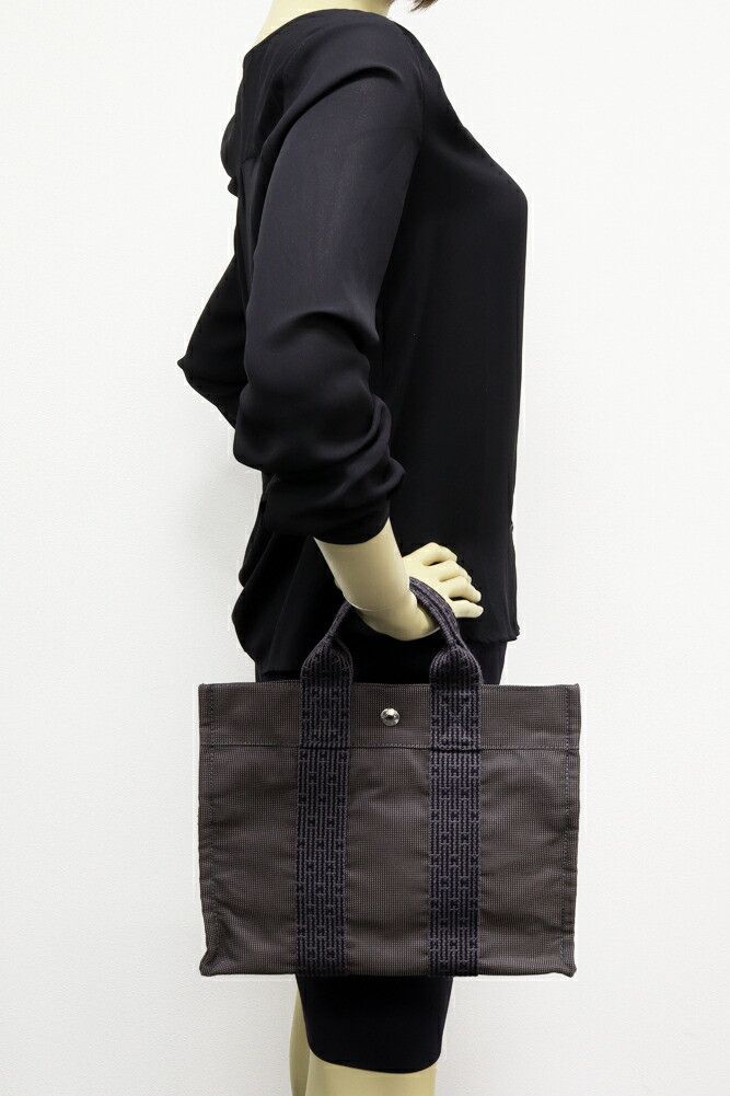 Hermes Hermes Hermes Canvas Herline Tote PM Gray Canvas Tote Bag 2403197 in Great Condition Size ONE SIZE - 2 Thumbnail