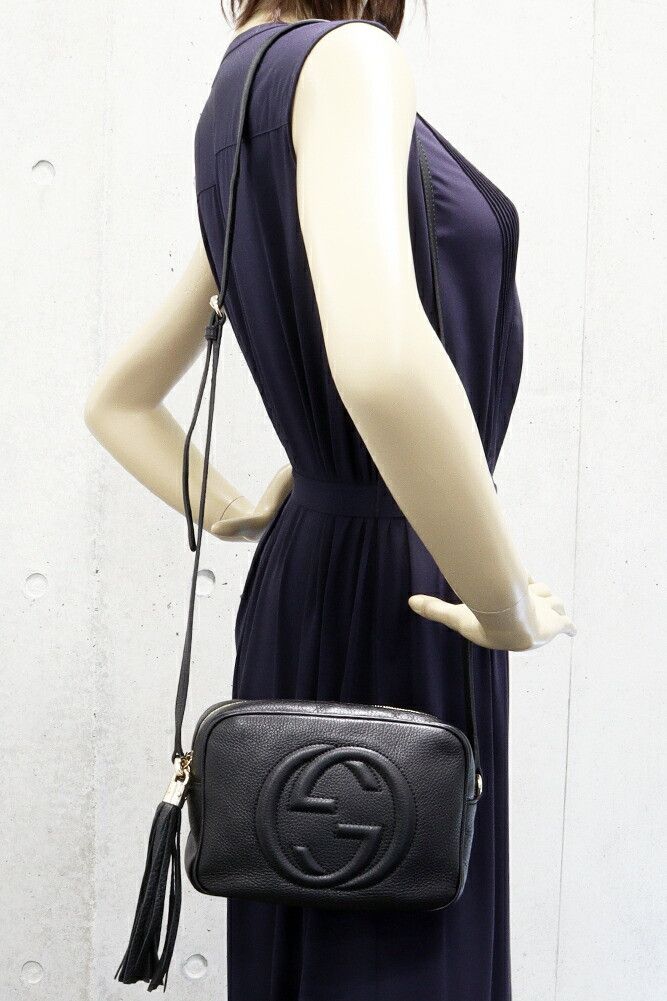 Gucci Gucci Gucci Soho Disco Calf Shoulder Bag Black Leather Crossbody Bag 308364 in Great Condition Size ONE SIZE - 2 Thumbnail