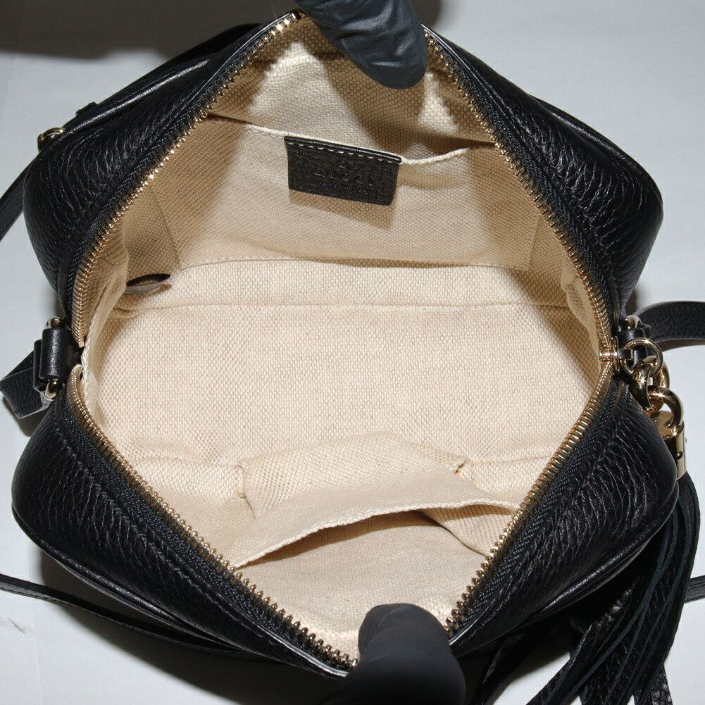 Gucci Gucci Gucci Soho Disco Calf Shoulder Bag Black Leather Crossbody Bag 308364 in Great Condition Size ONE SIZE - 4 Thumbnail