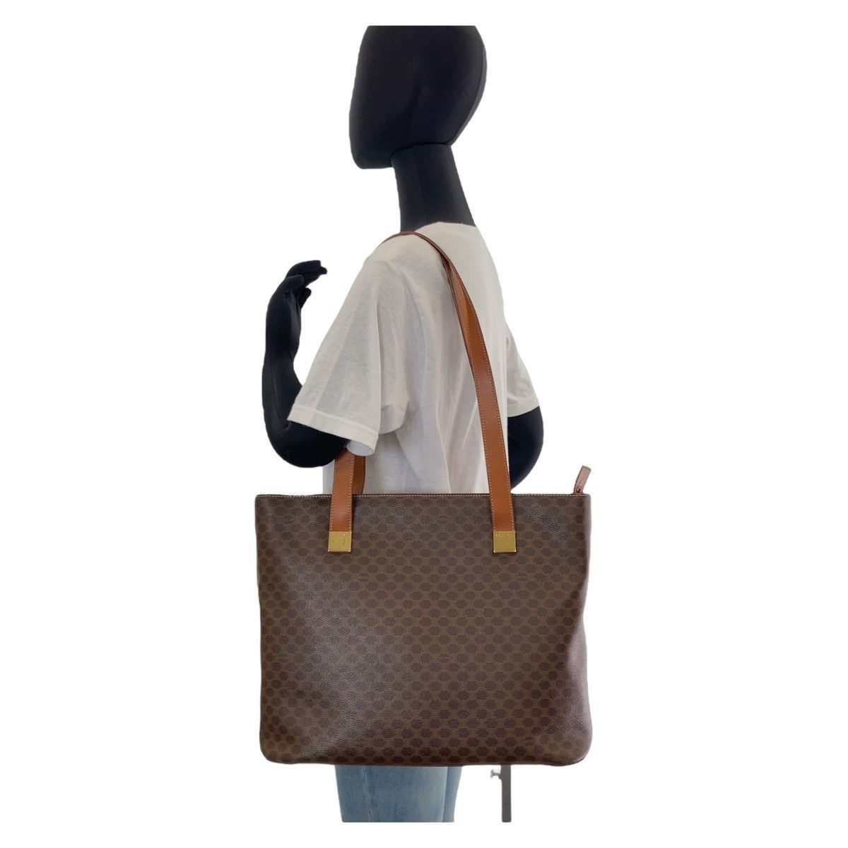 Celine Celine Celine Vintage Macadam PVC Leather Tote Shoulder Bag Canvas Tote Bag in Very Good Condition Size ONE SIZE - 10 Thumbnail