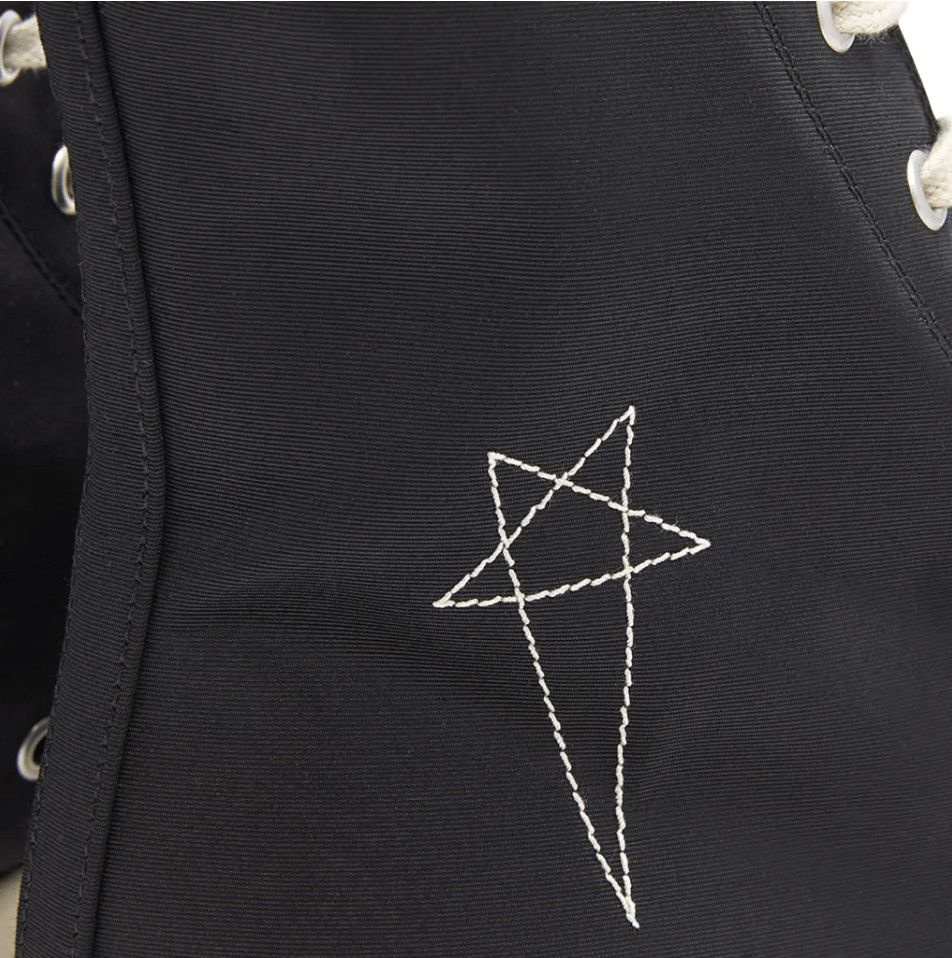 Rick Owens DRKSHDW Sneaker High Pentagram Embroidery Black Milk Size US 9.5 / EU 42-43 - 5 Thumbnail