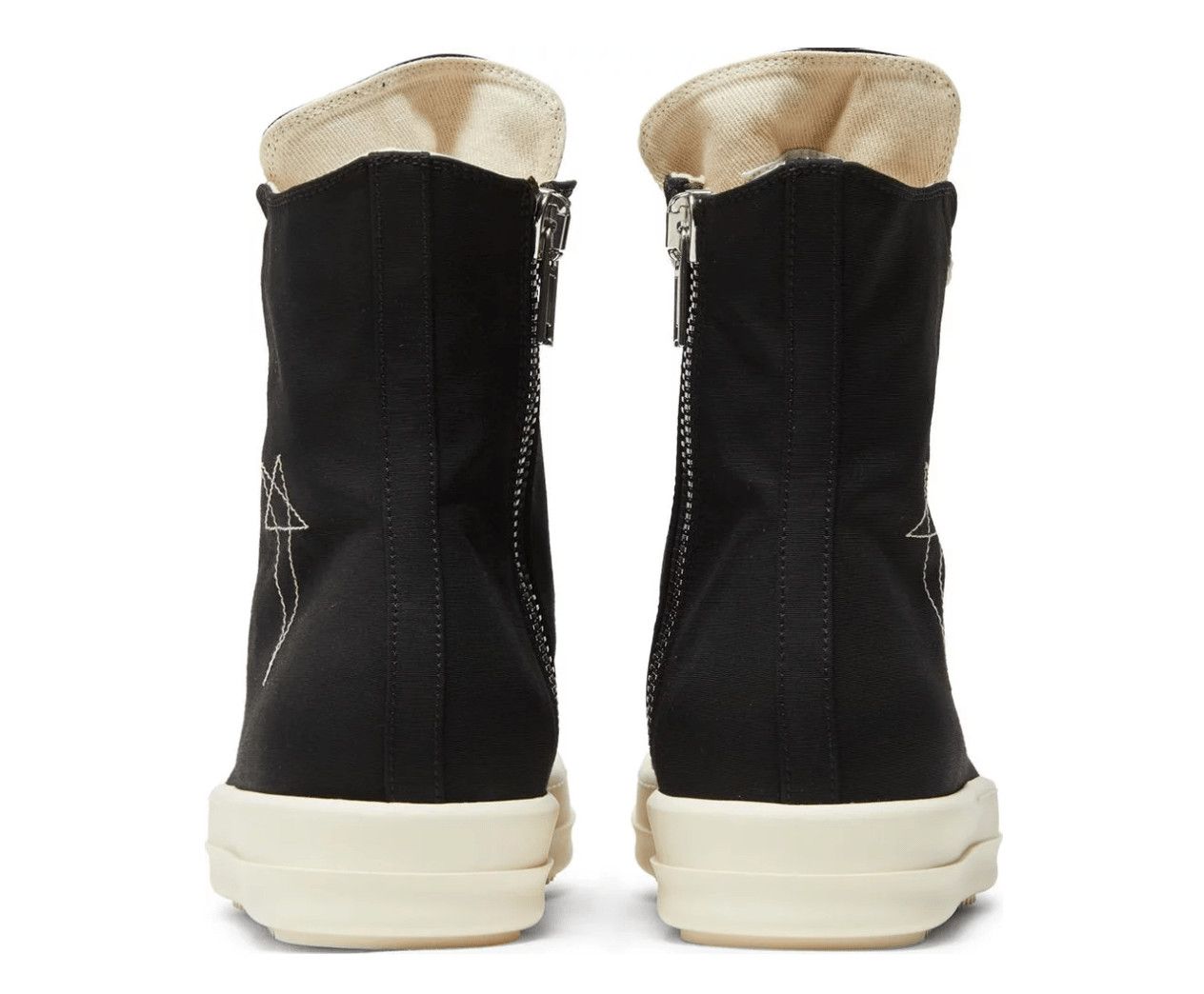 Rick Owens DRKSHDW Sneaker High Pentagram Embroidery Black Milk Size US 9.5 / EU 42-43 - 4 Thumbnail
