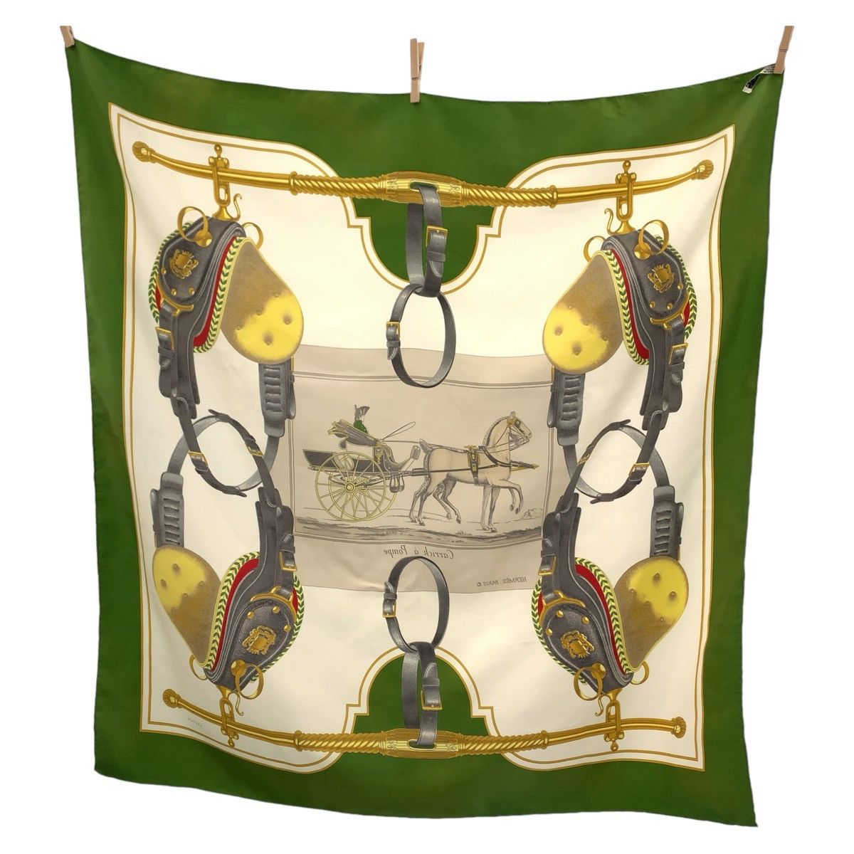 Hermes Hermes Hermes Silk Carrick a Pompe Scarf Canvas Scarf Size ONE SIZE - 2 Thumbnail