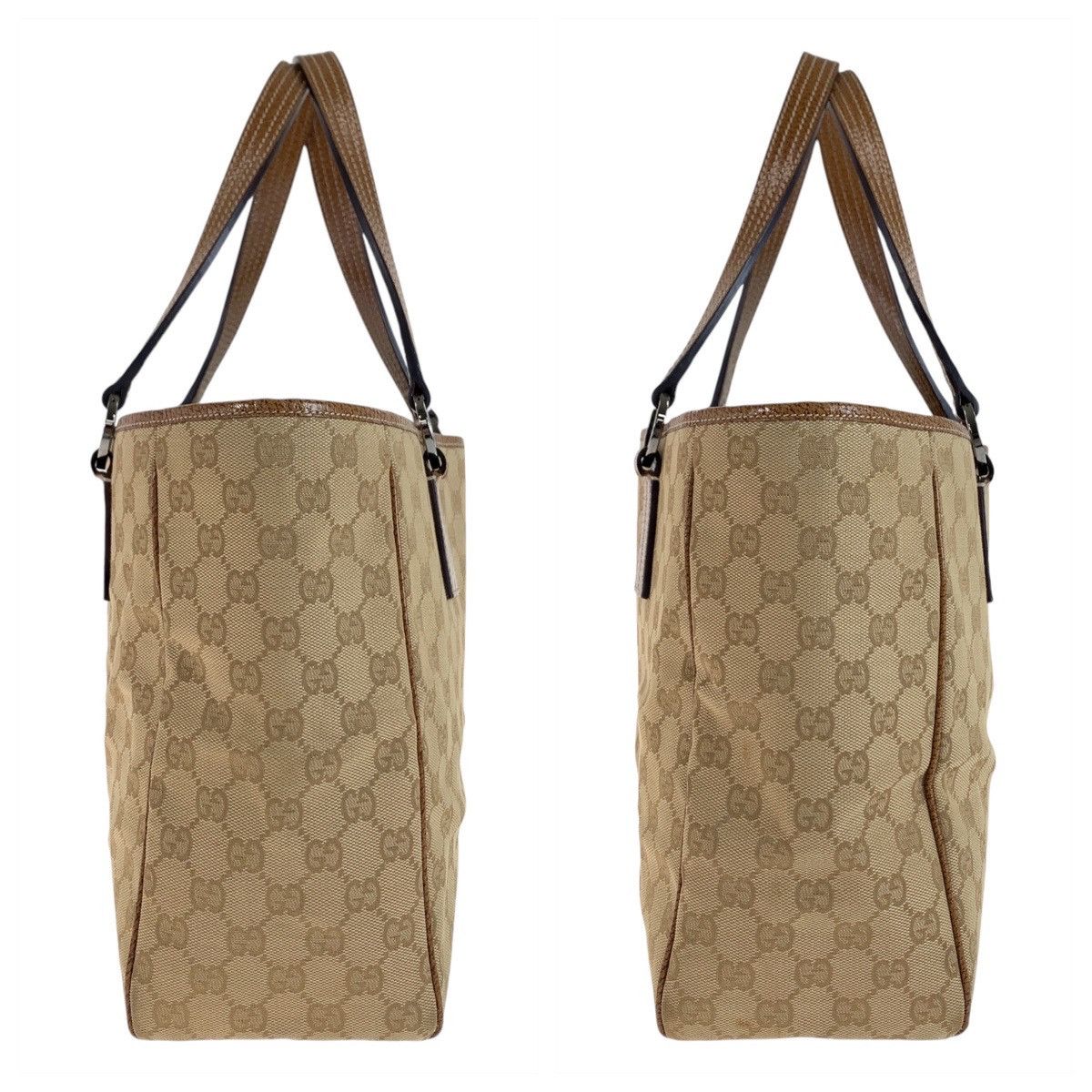Gucci Gucci Gucci GG Canvas Leather Tote Bag Canvas Tote Bag 113017 Size ONE SIZE - 5 Thumbnail