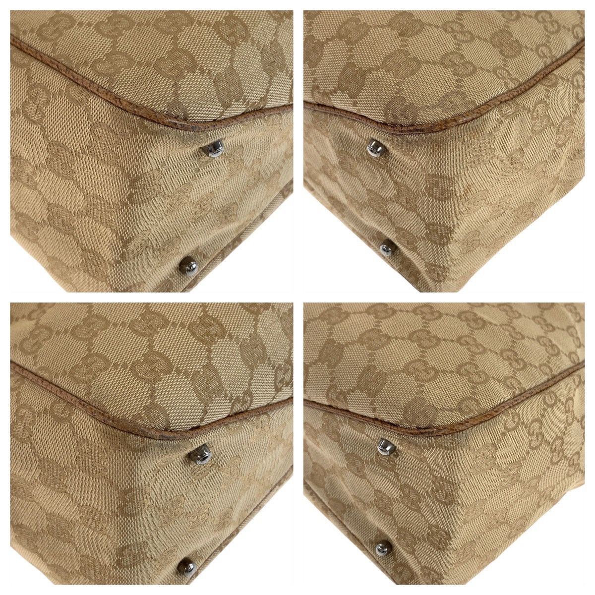 Gucci Gucci Gucci GG Canvas Leather Tote Bag Canvas Tote Bag 113017 Size ONE SIZE - 4 Thumbnail