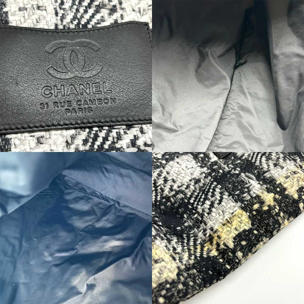 Chanel Chanel Chanel Nylon Backpack Tweed Black White Canvas Backpack 3-cha240704-1 in Very Good Condition Size ONE SIZE - 8 Thumbnail