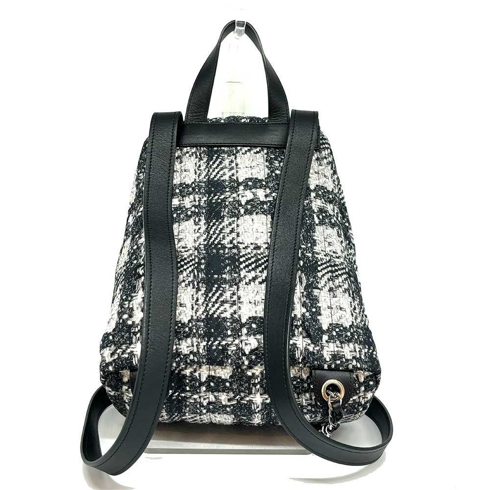 Chanel Chanel Chanel Nylon Backpack Tweed Black White Canvas Backpack 3-cha240704-1 in Very Good Condition Size ONE SIZE - 2 Thumbnail