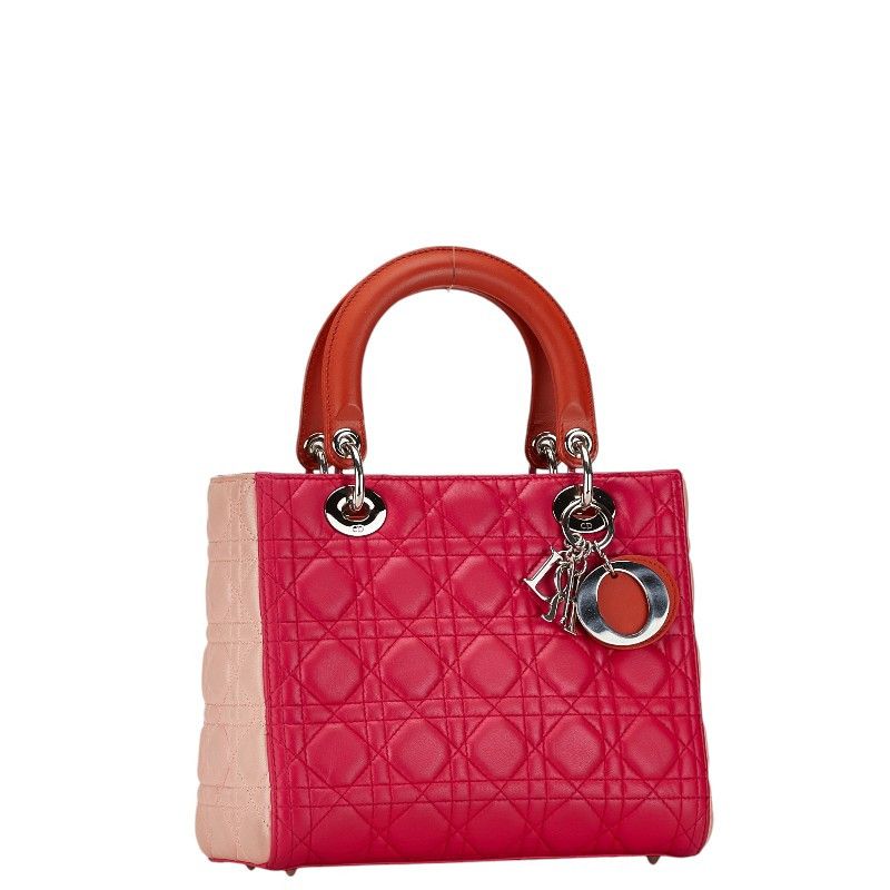Dior Dior Dior Lady Dior Cannage Leather Handbag Leather Handbag in Very Good Condition Size ONE SIZE - 3 Thumbnail