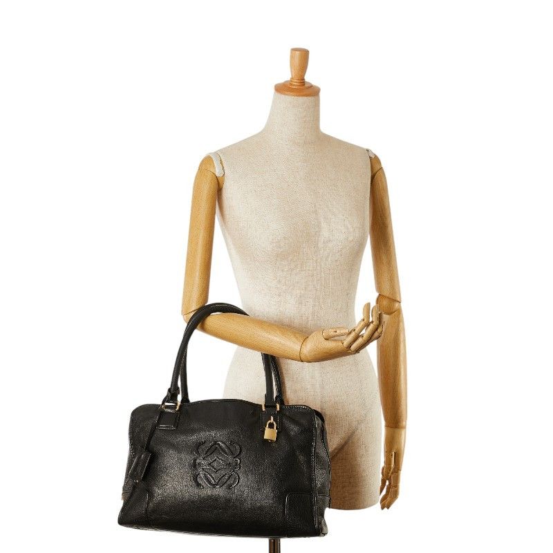 Loewe Loewe Loewe Leather Amazona 36 Anagram Handbag Black Leather Handbag in Good Condition Size ONE SIZE - 12 Thumbnail