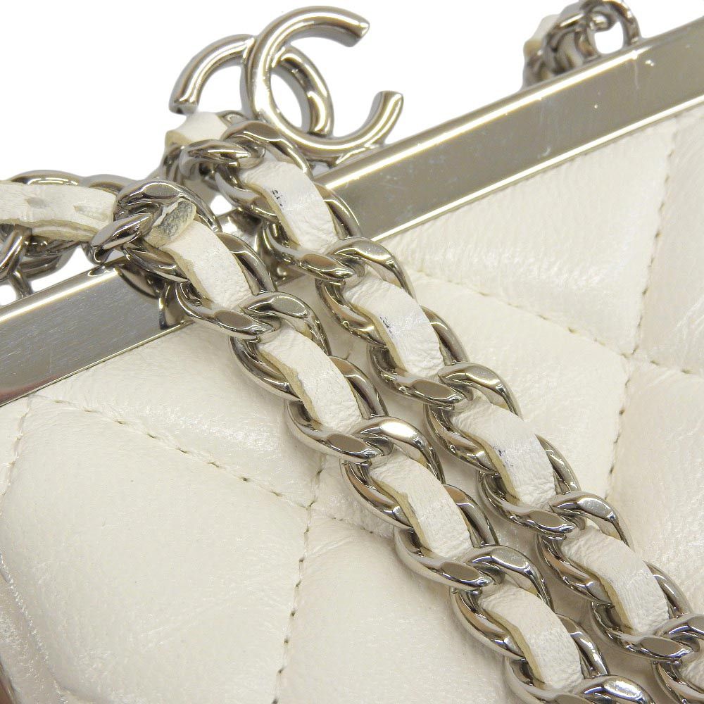 Chanel Chanel Chanel Coco Mark Chain Clutch Shoulder Bag White Leather Clutch Bag AP2496 in Excellent Condition Size ONE SIZE - 5 Thumbnail