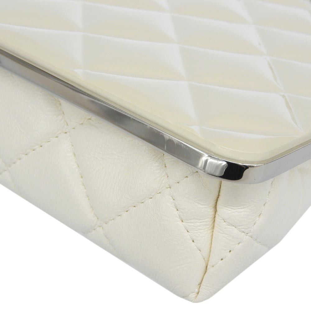 Chanel Chanel Chanel Coco Mark Chain Clutch Shoulder Bag White Leather Clutch Bag AP2496 in Excellent Condition Size ONE SIZE - 4 Thumbnail