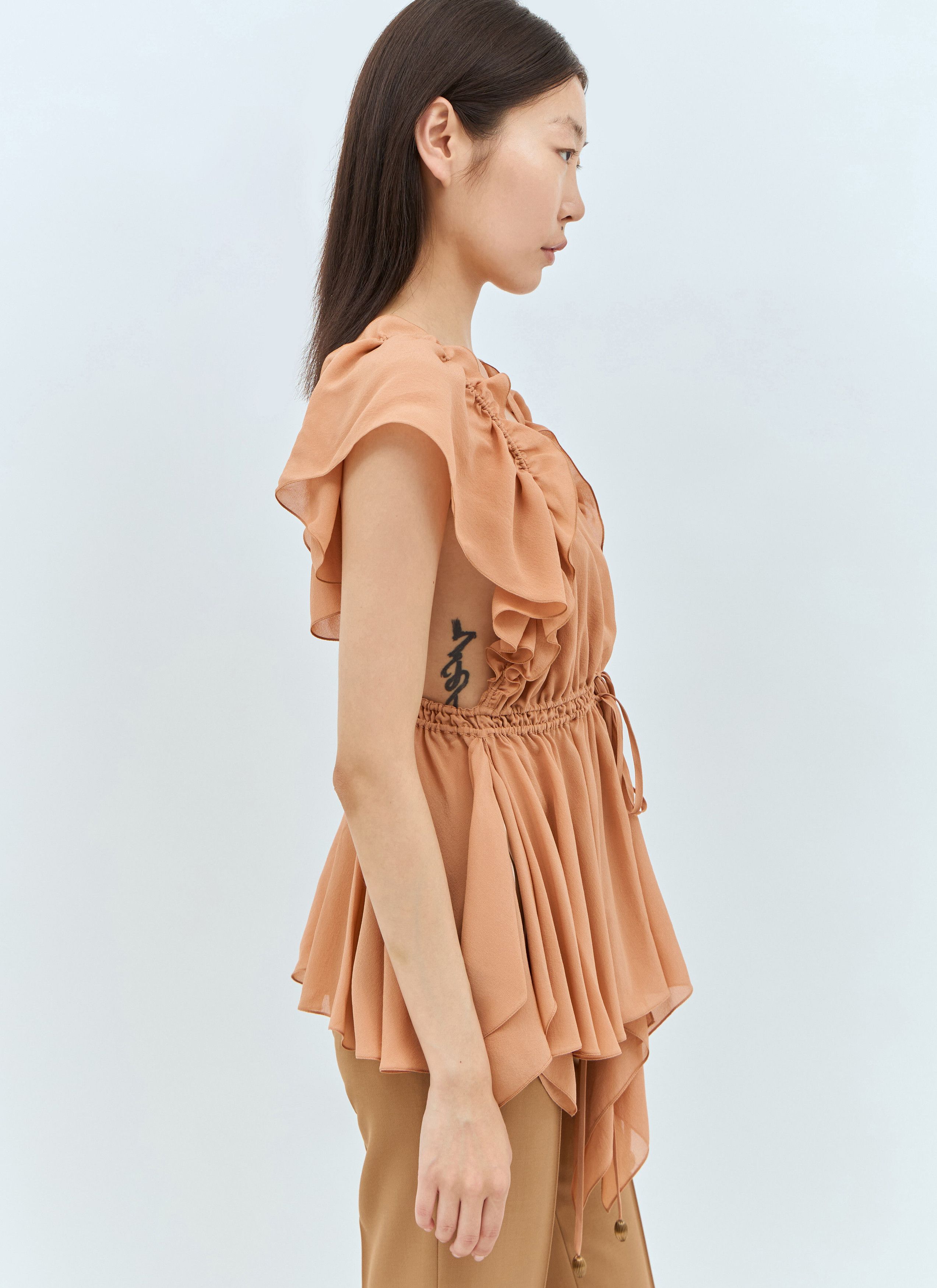 Chloe Silk Gathered Camisole Top Size XS / US 0-2 / IT 36-38 - 5 Thumbnail