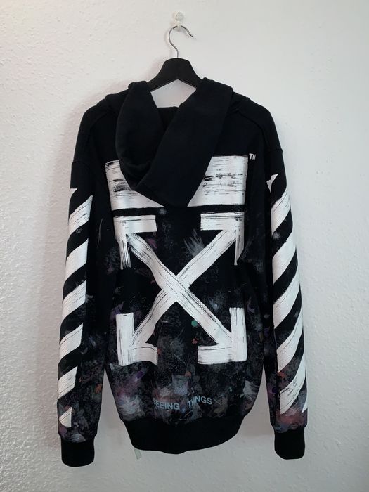 Off-White Off White Brush paint Zip Up Hoodie | Grailed